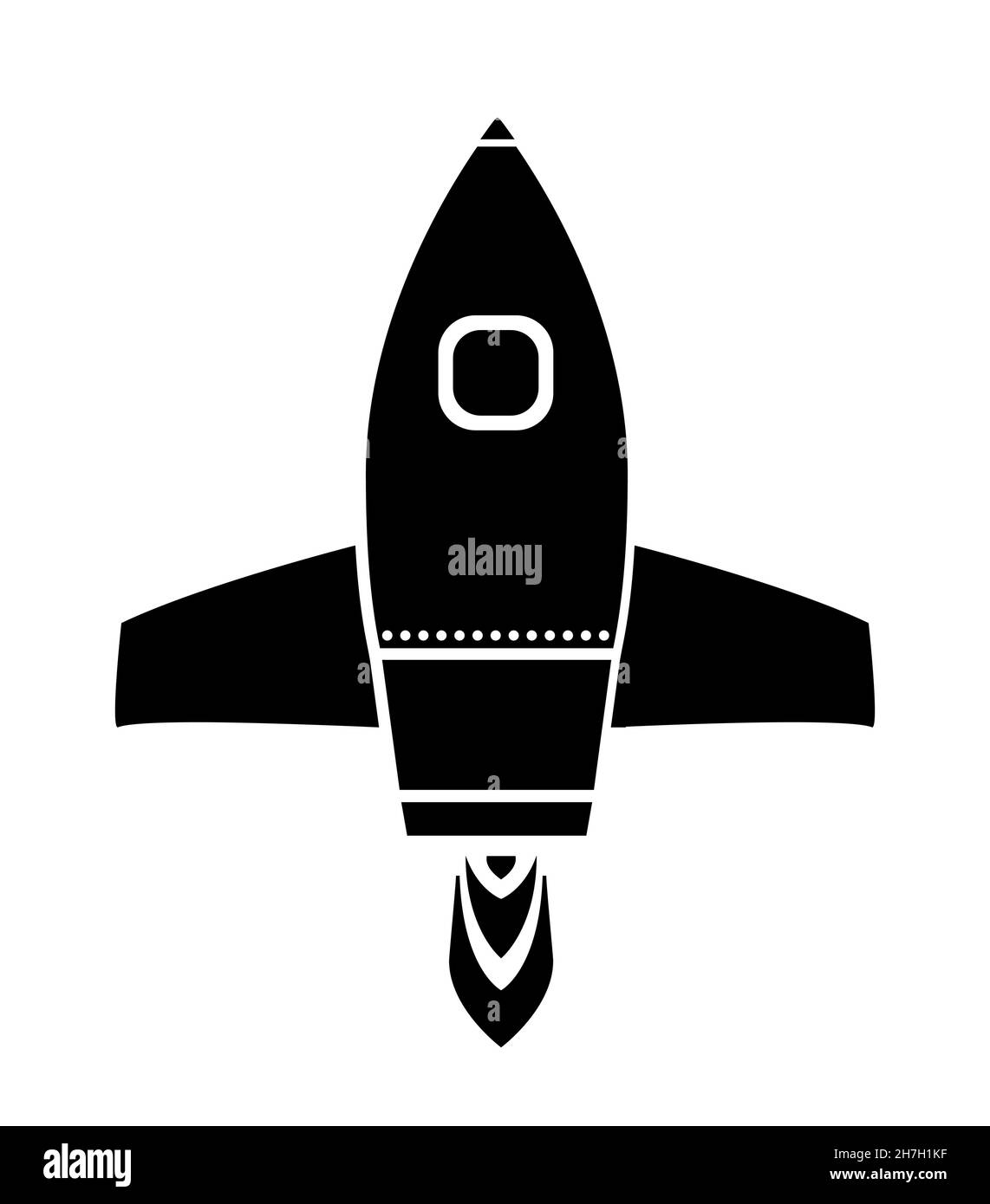 Single silhouette space rocket ship, isolated on white Stock Vector Image &  Art - Alamy
