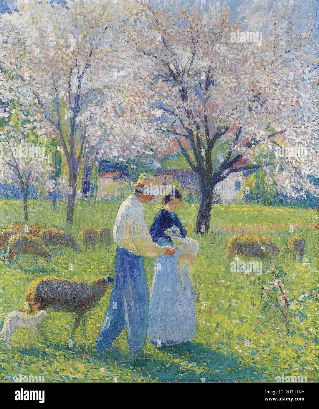 Henri Martin - Lovers at Spring Stock Photo