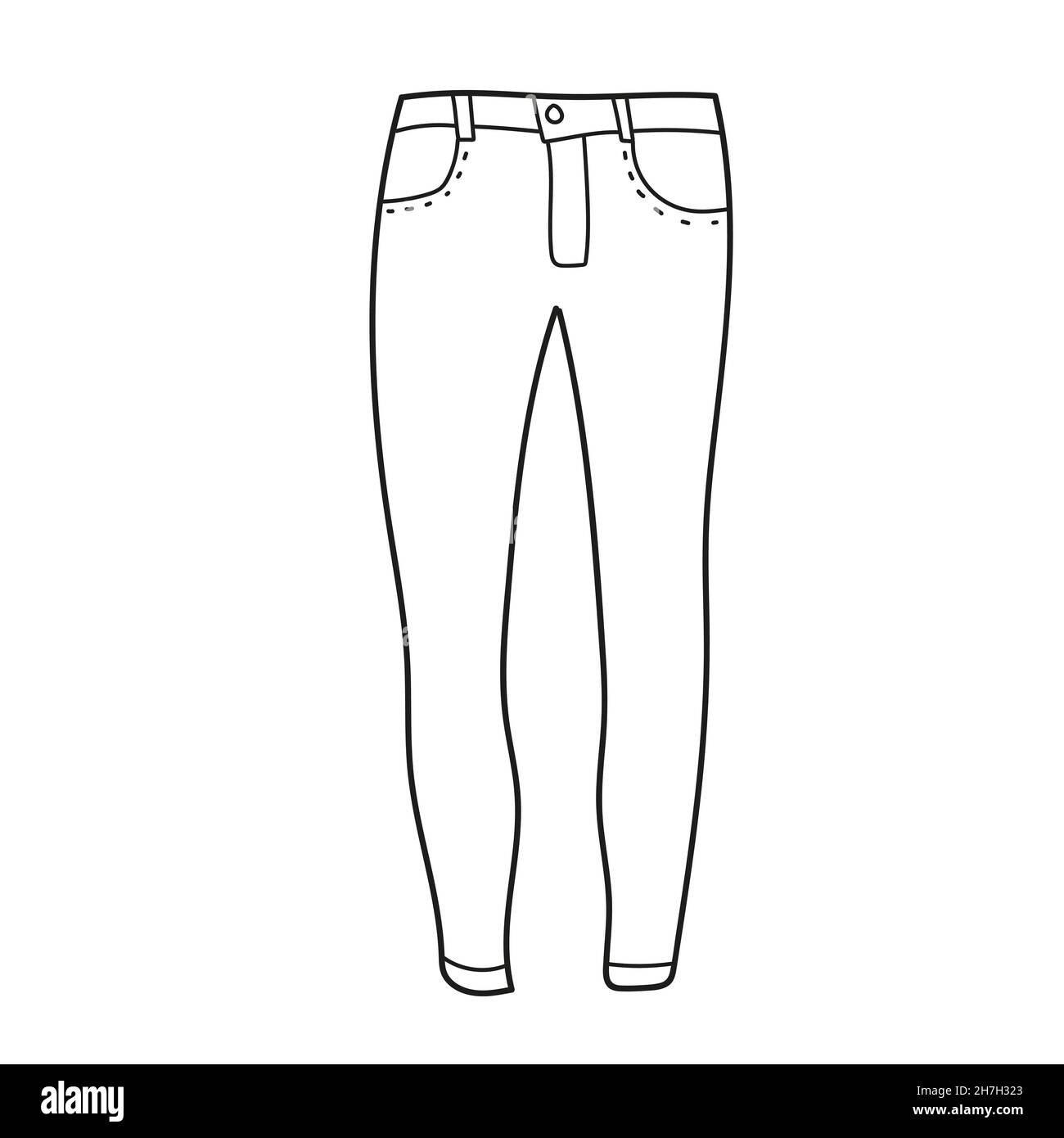 Coloring page. Ski pants winter, autumn. Vector illustration. 14675994  Vector Art at Vecteezy