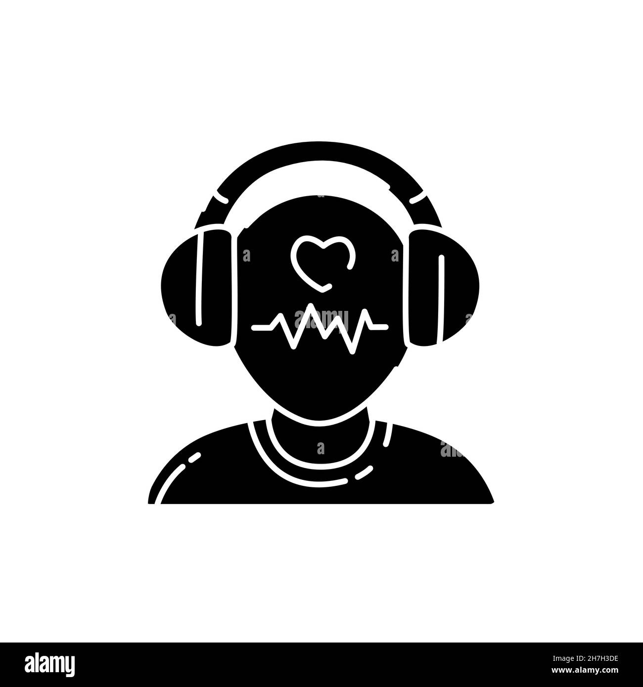 Listen music asmr color line icon. Asmr. Autonomous sensory meridian response, sound waves as a symbol of enjoying sounds, whisper and music. Sign for Stock Vector