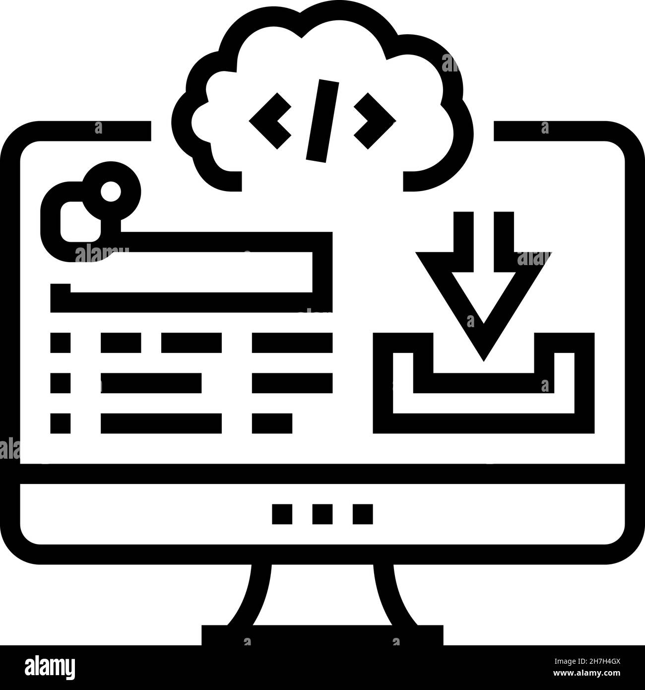 platform software line icon vector illustration Stock Vector Image ...
