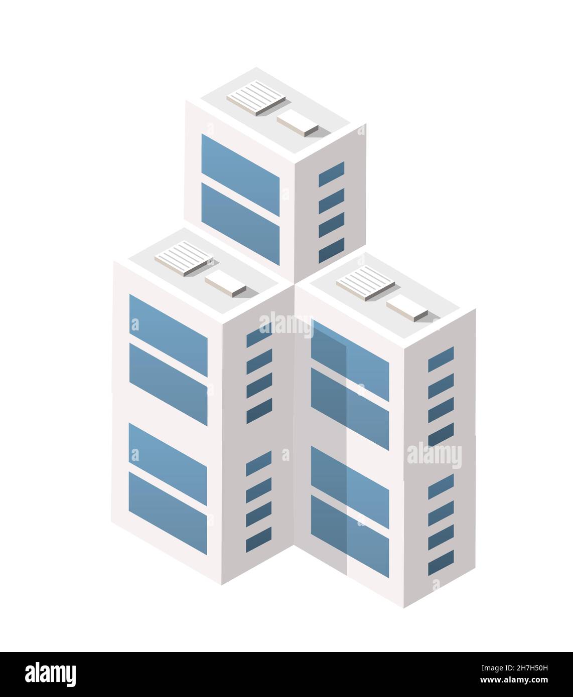 Vector isometric urban architecture single building of the modern Stock ...