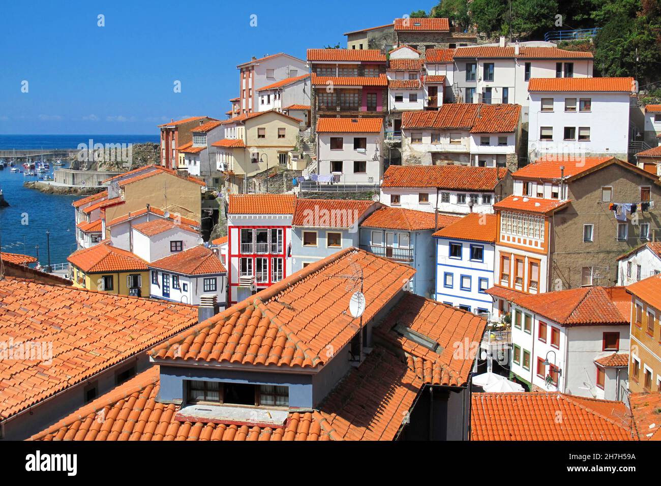 Cudillero Fishing Town, Cudillero, Asturias, Spain, Europe Stock Photo