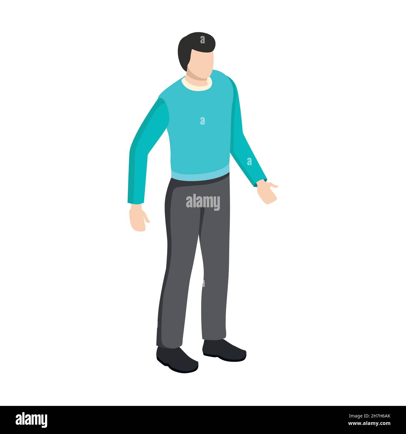 Man Standing. Isolated Concept of Person. Human on White Background ...
