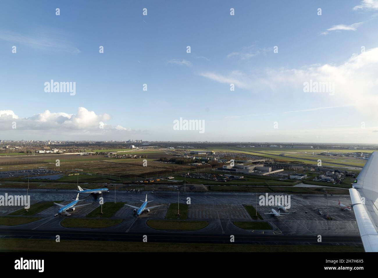 Schiphol airport amsterdam area aerial view panorama Stock Photo - Alamy
