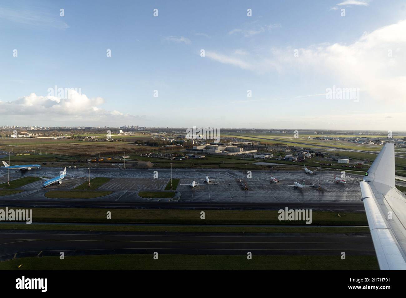 Schiphol airport amsterdam area aerial view panorama Stock Photo - Alamy