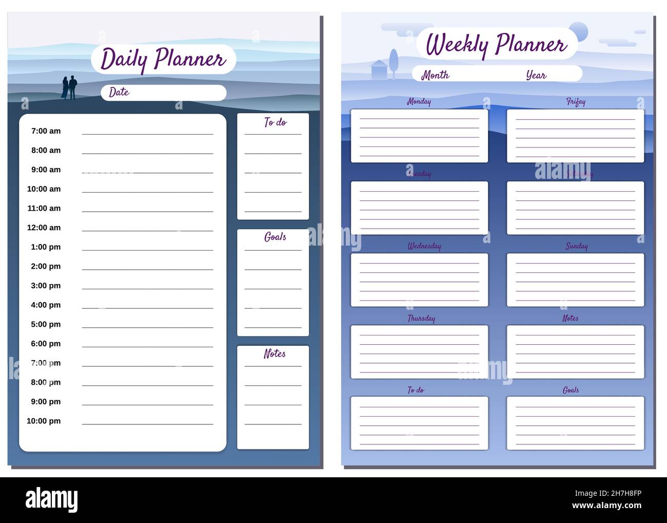 weekly-daily-planner-template-vector-minimal-landscape-with-couple