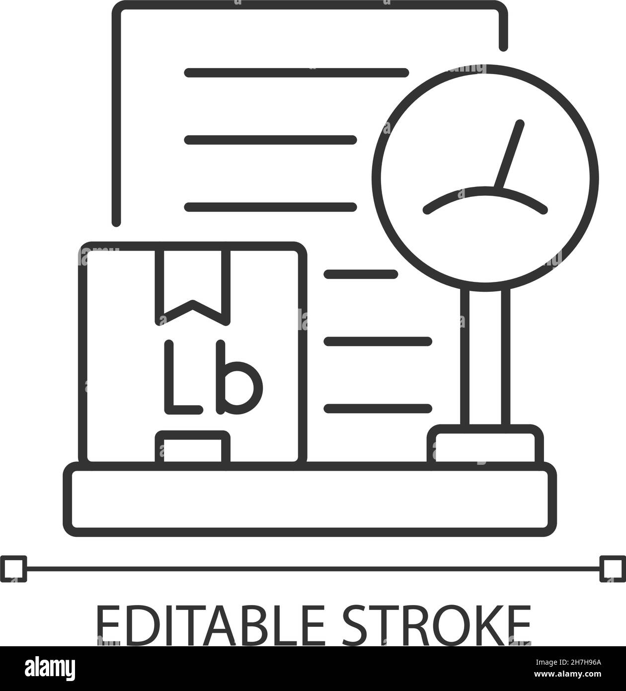 International delivery packing list Lb linear icon Stock Vector