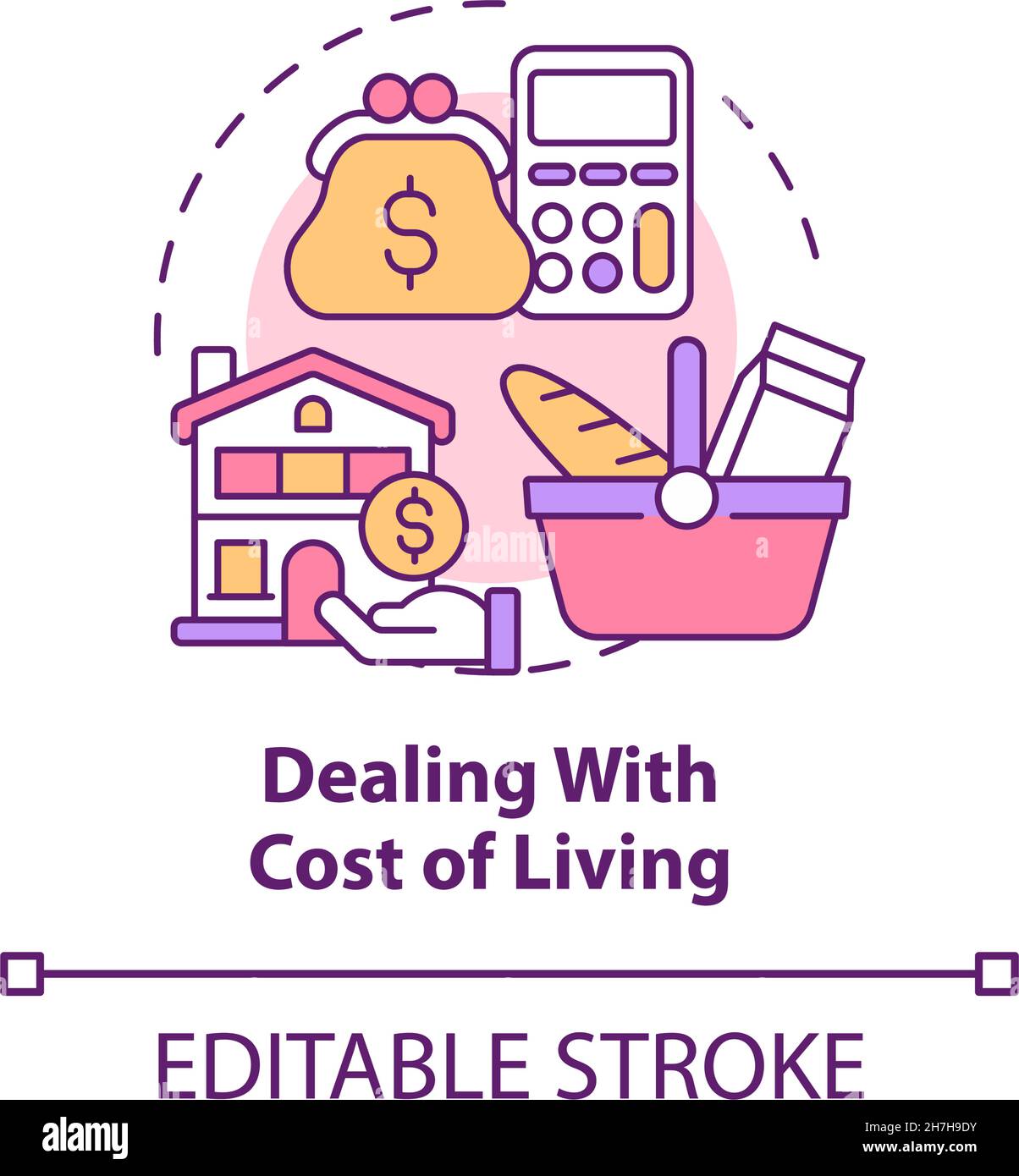 Dealing with cost of living concept icon Stock Vector Image & Art Alamy