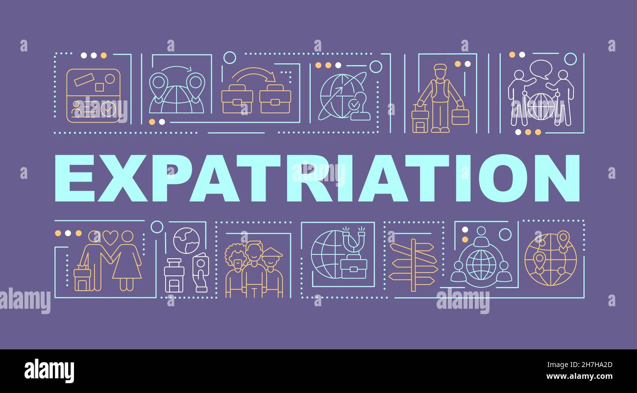 Expats word concepts banner Stock Vector