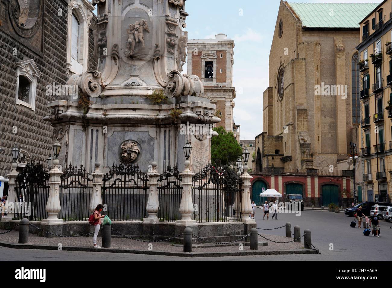 Piazza del Gesù Nuovo in Naples, Napoli, Campania, Italy, Europe Stock Photo