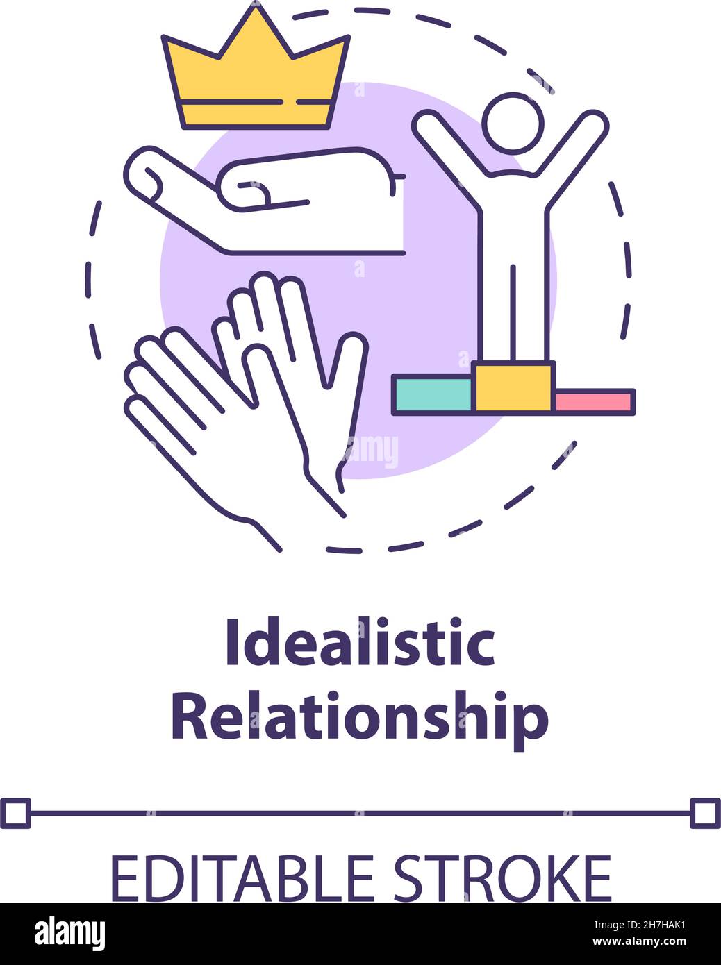 Idealistic relationship concept icon Stock Vector