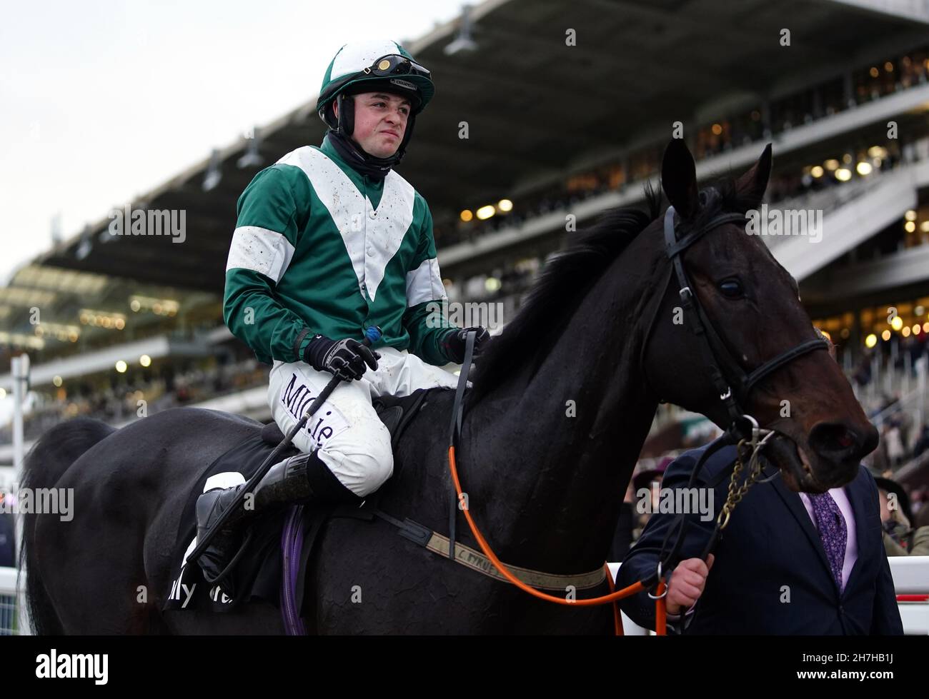 File photo dated 12-11-2021 of Blazing Khal ridden by Donal McInerney. A return to Cheltenham for the Albert Bartlett remains the ultimate aim for Blazing Khal after his Grade Two success at the track during the November meeting. Issue date: Tuesday November 23, 2021. Stock Photo