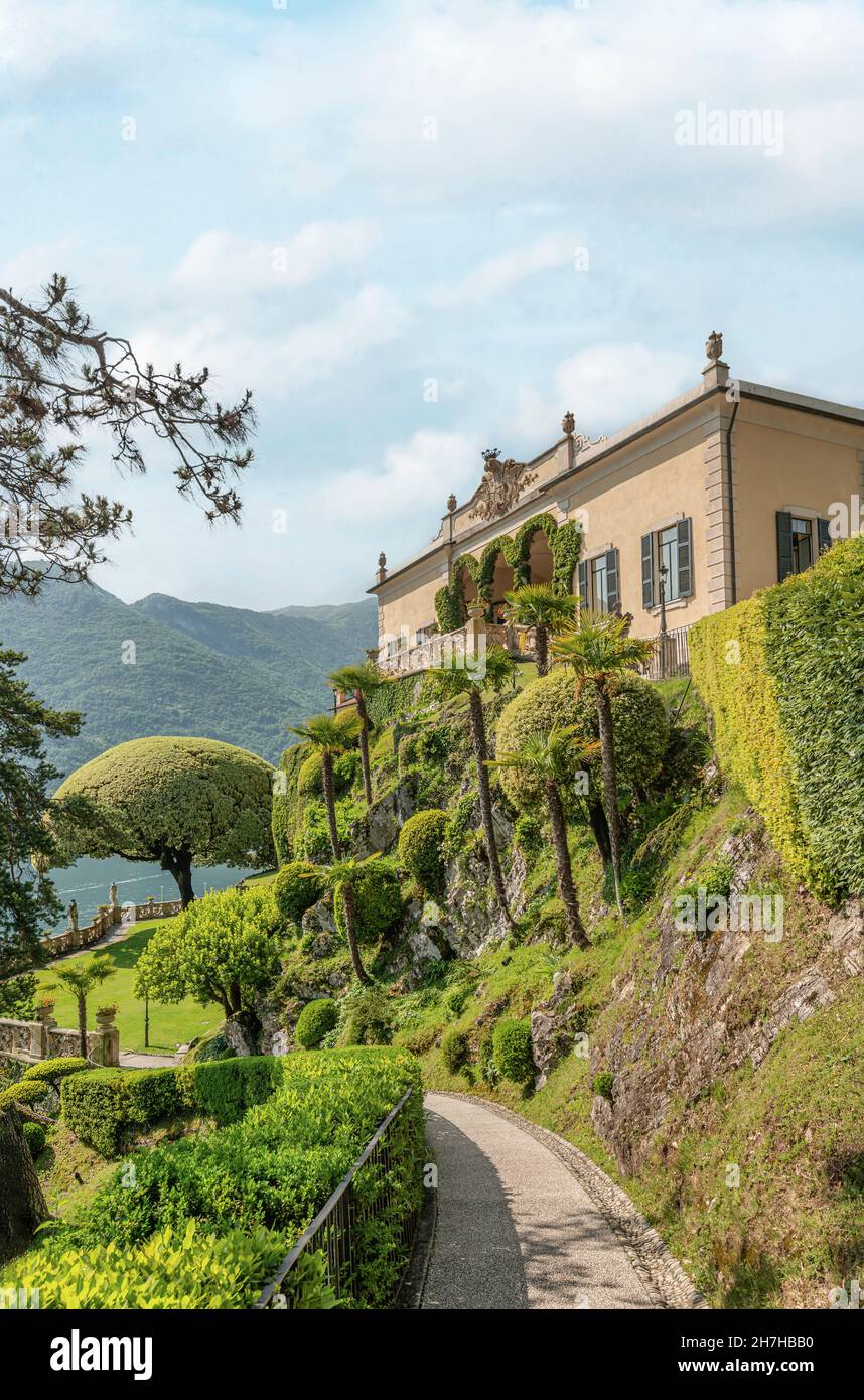Garden of the Villa Balbianello in Lenno on Lake Como, Lombardy, Italy Stock Photo