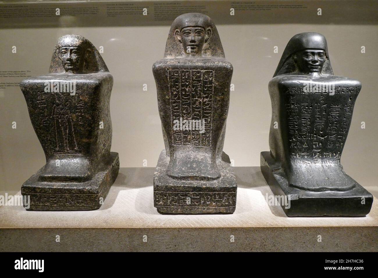 MUSEUM OF NATURAL HISTORY ANCIENT EGYPT STATUE SCRIBE MANHATTAN NEW-YORK USA Stock Photo