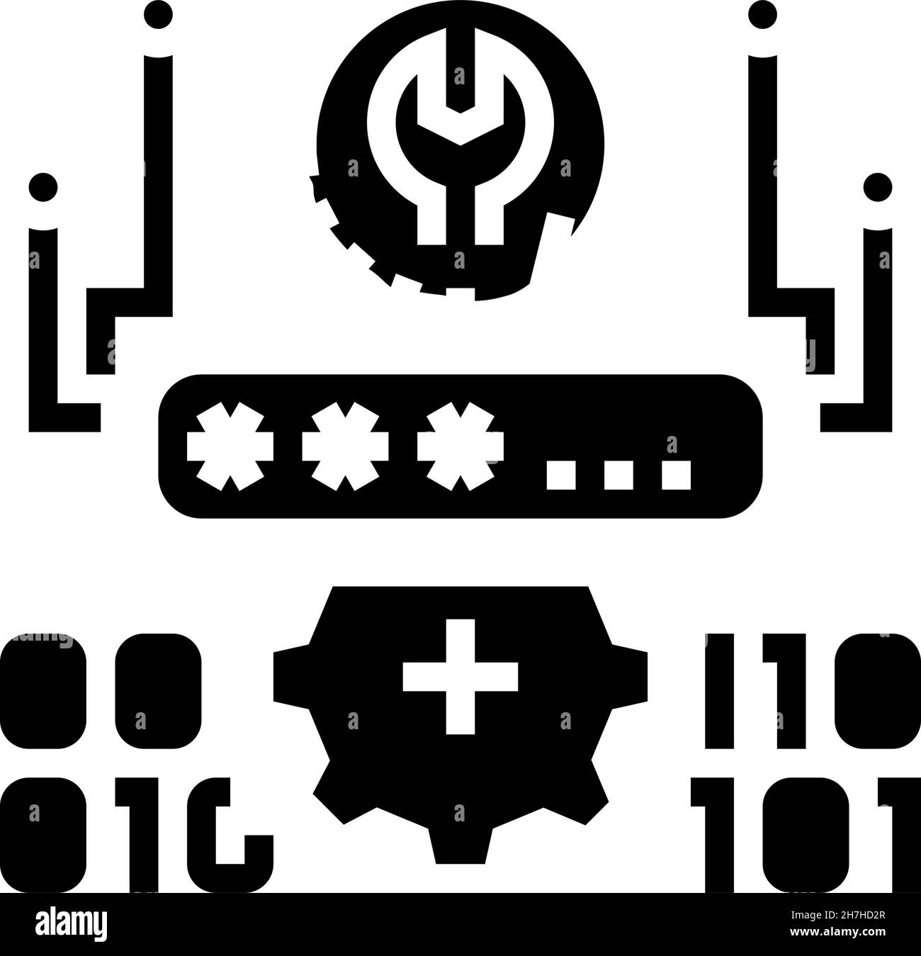 password recovery glyph icon vector illustration Stock Vector Image ...