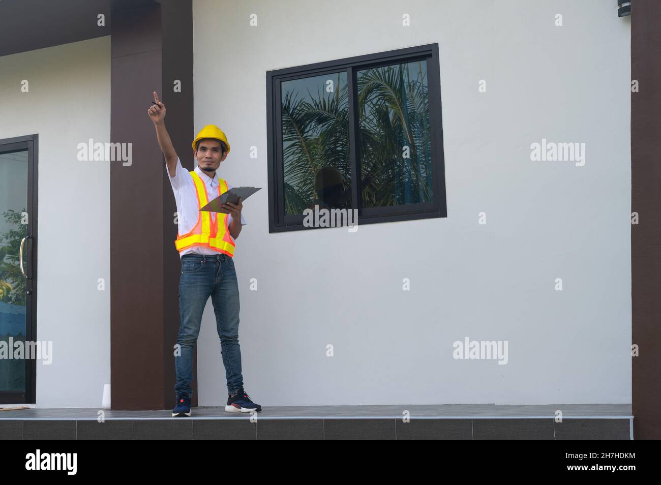 Engineer service on site inspection at home building construction Stock ...