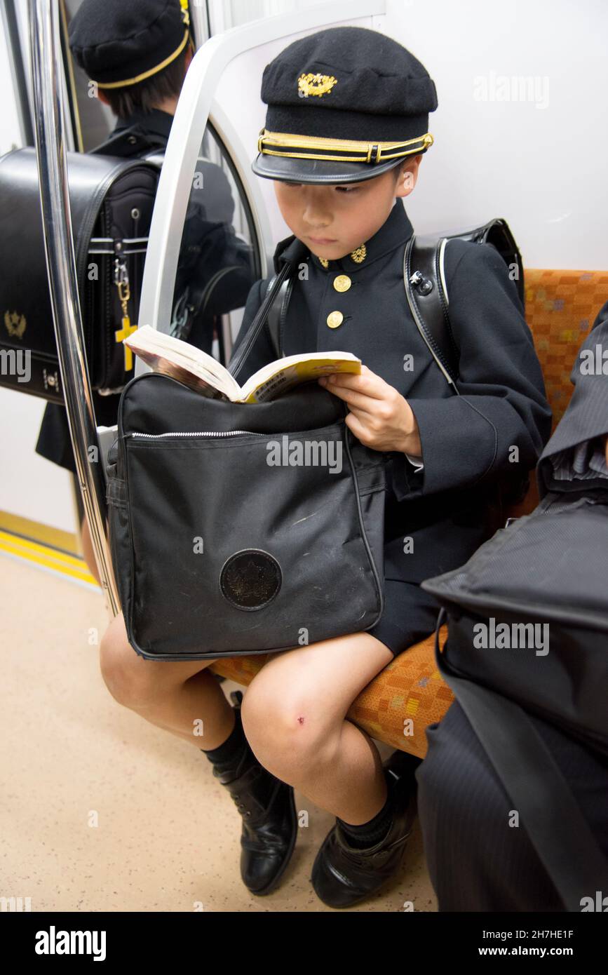 JAPAN, TOKYO, SCHOOLBOY IN UNIFORM Stock Photo Alamy