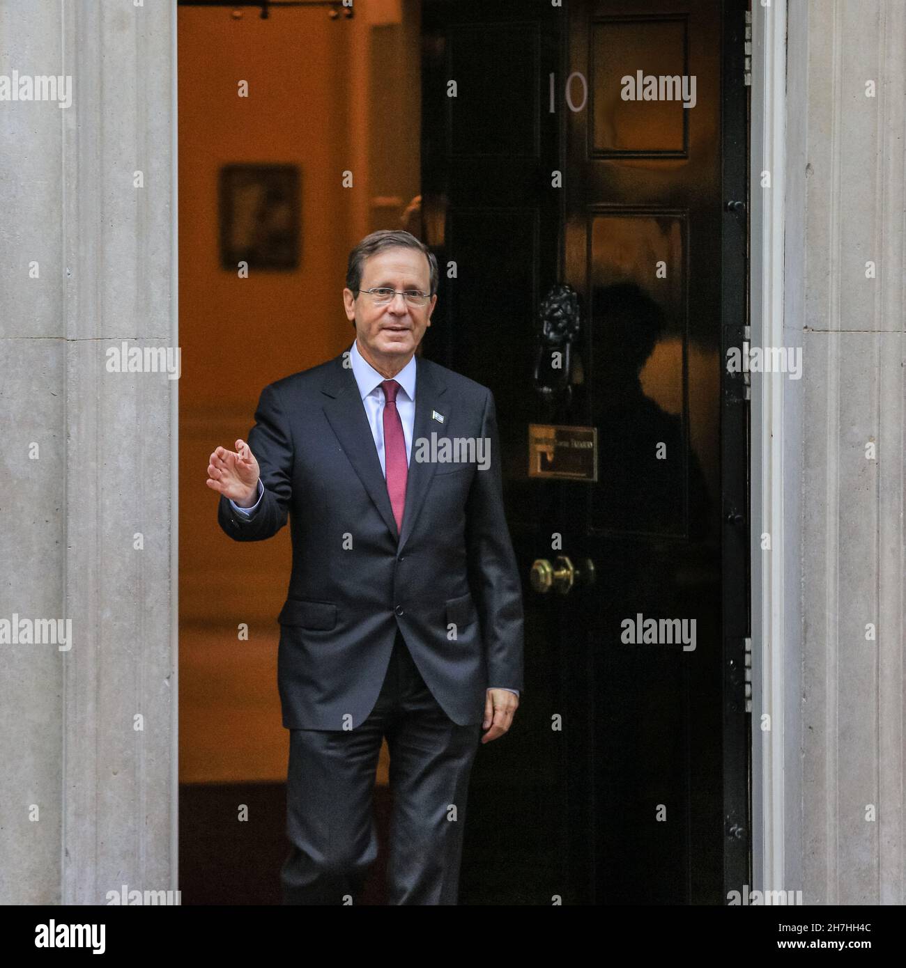 Downing Street, London, UK. 23rd Nov, 2021. Isaac Herzog pictured. Isaac Herzog, President of Israel, meets British Prime Minister Boris Johnson in Downing Street, London today. Credit: Imageplotter/Alamy Live News Stock Photo