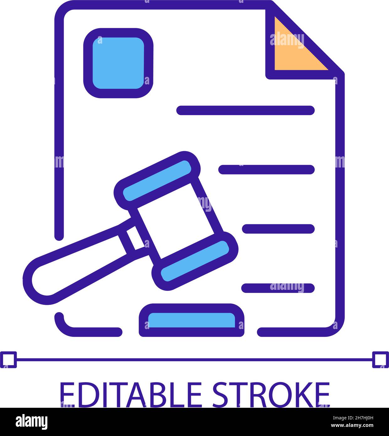 Court statement RGB color icon Stock Vector