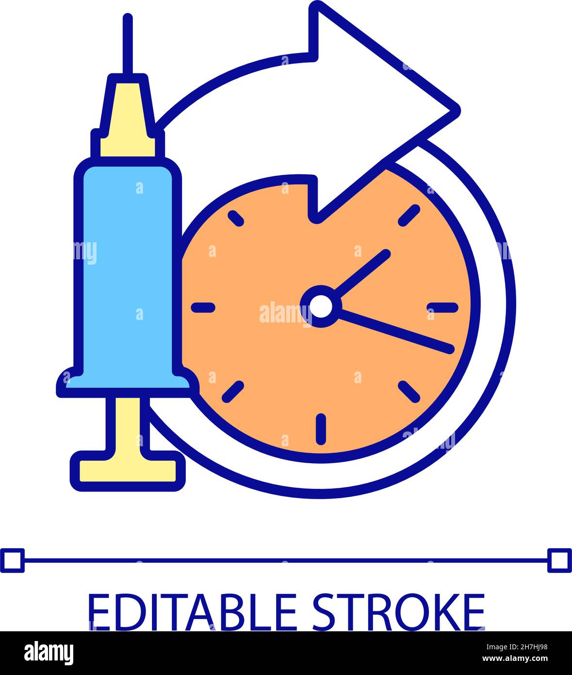 Regular vaccination RGB color icon Stock Vector