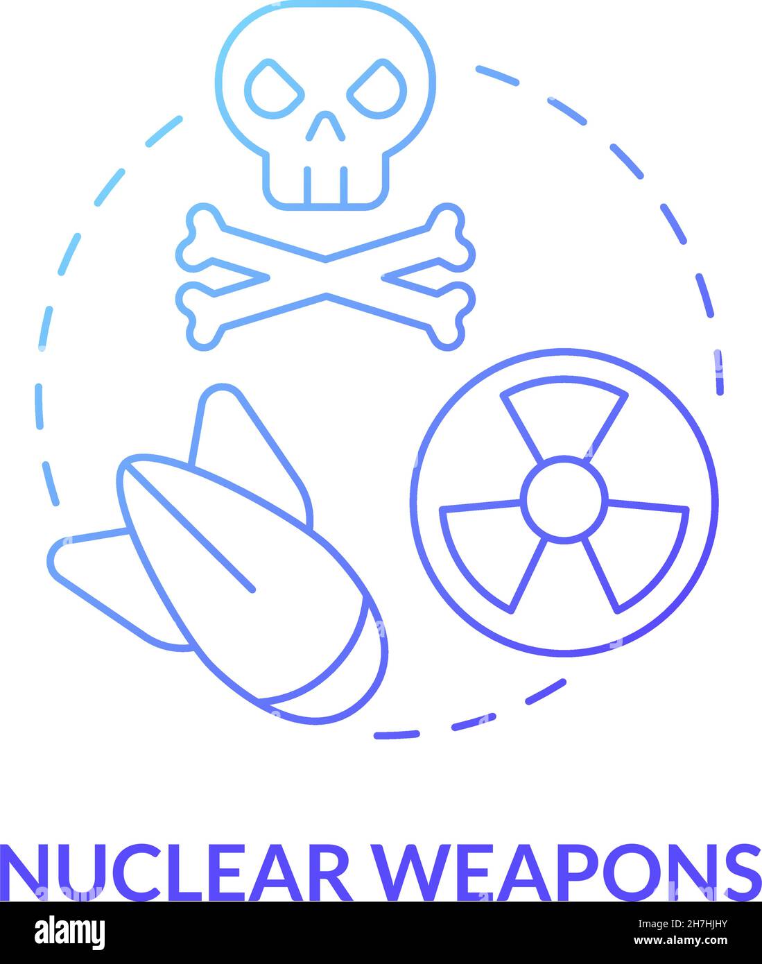 Nuclear weapons blue gradient concept icon Stock Vector