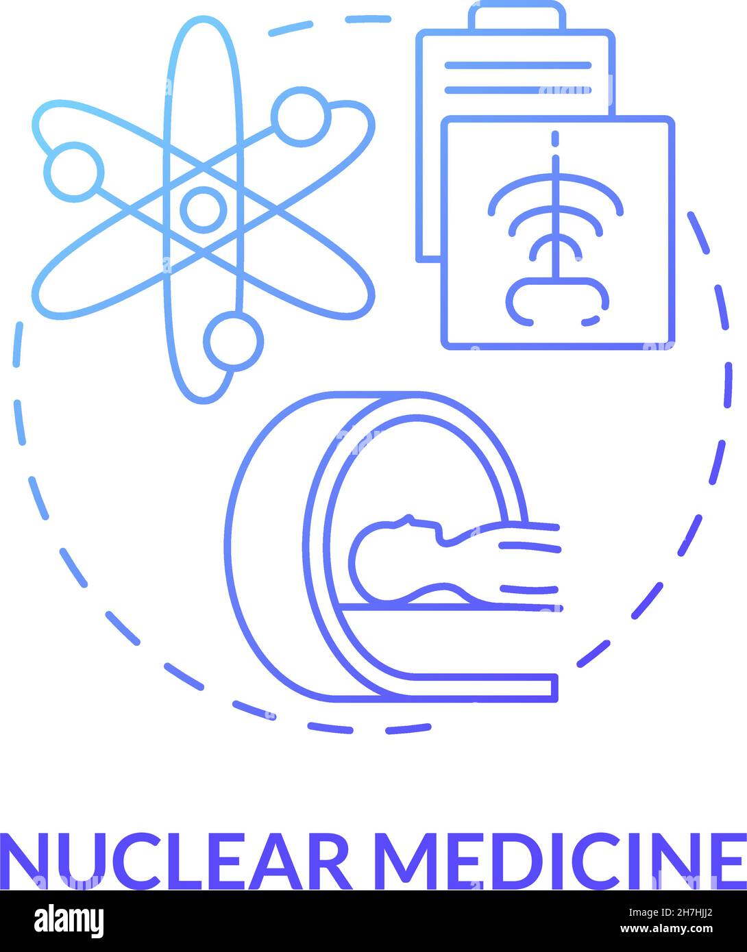 Nuclear medicine blue gradient concept icon Stock Vector