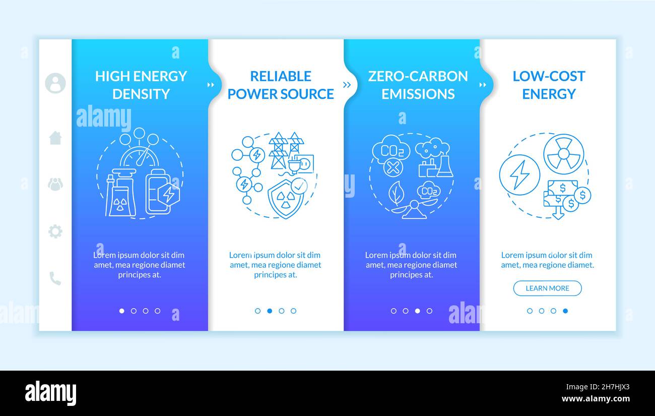 Innovative nuclear energy onboarding vector template Stock Vector