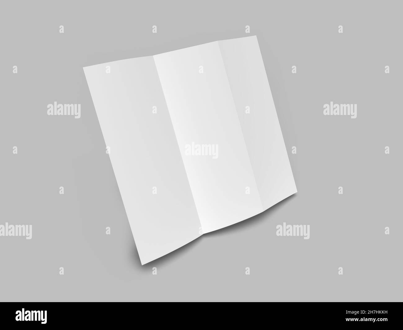 Trifold Brochure Paper 3D Illustration Mockup Scene on Isolated
