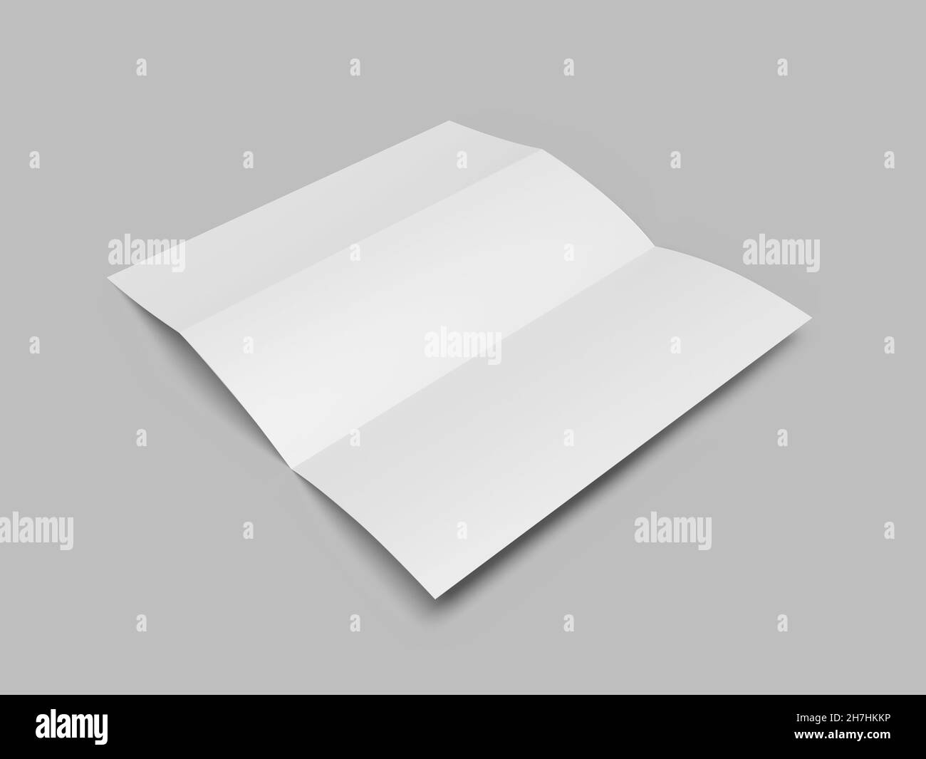 Trifold Brochure Paper 3D Illustration Mockup Scene on Isolated