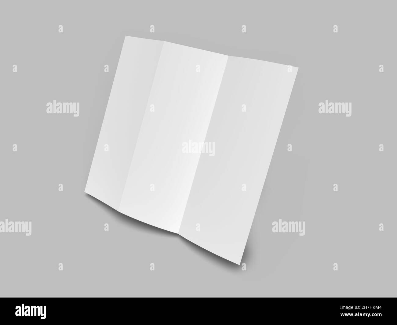 Trifold Brochure Paper 3D Illustration Mockup Scene on Isolated