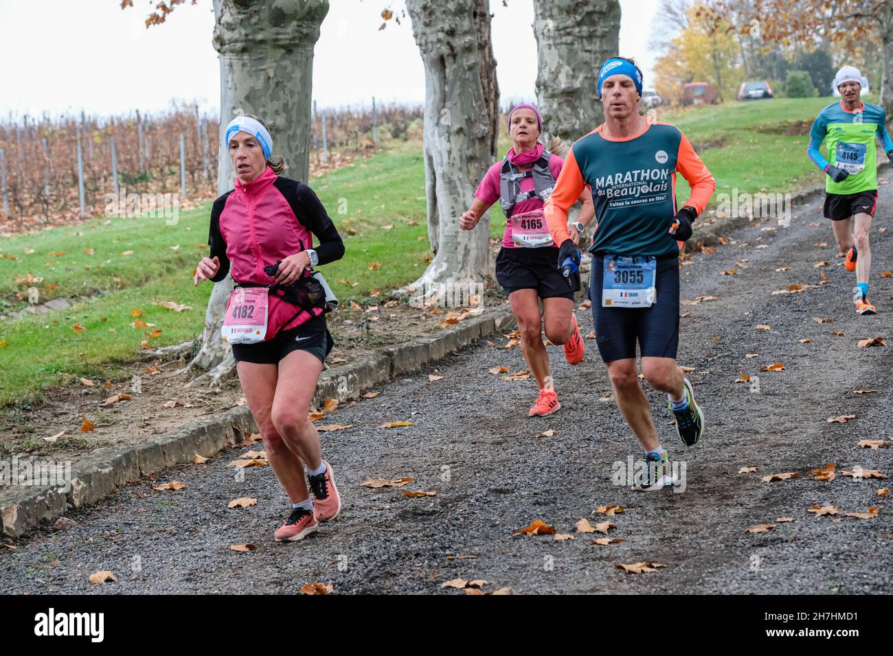St Lager (France), 20 November 2021. Passage of the Beaujolais Marathon