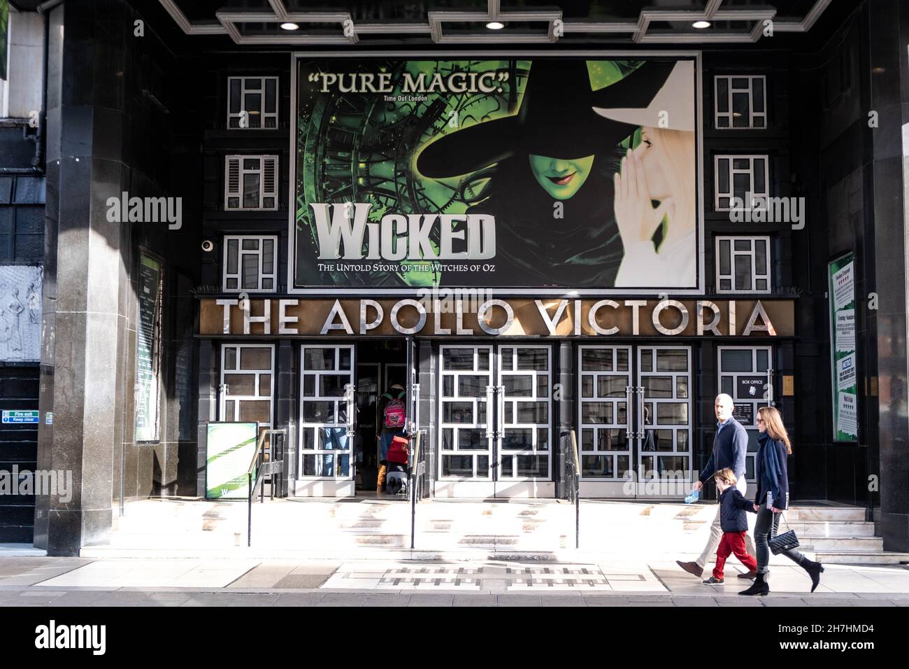 Victoria Westminster London England UK, November 7 2021, Wicked Stage Musical Stage Play At Victoria Apollo Theatre Stock Photo
