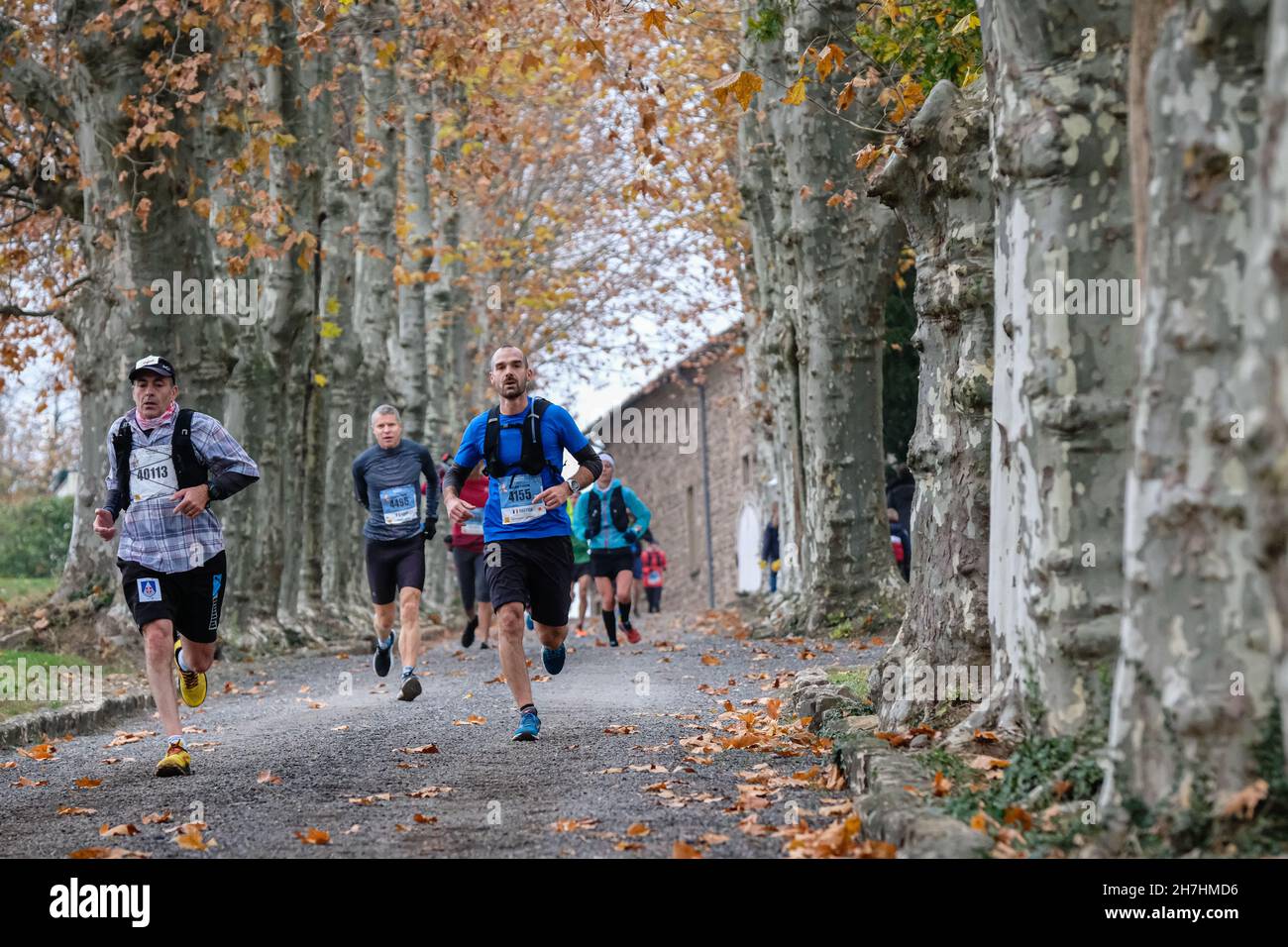 St Lager (France), 20 November 2021. Passage of the Beaujolais Marathon