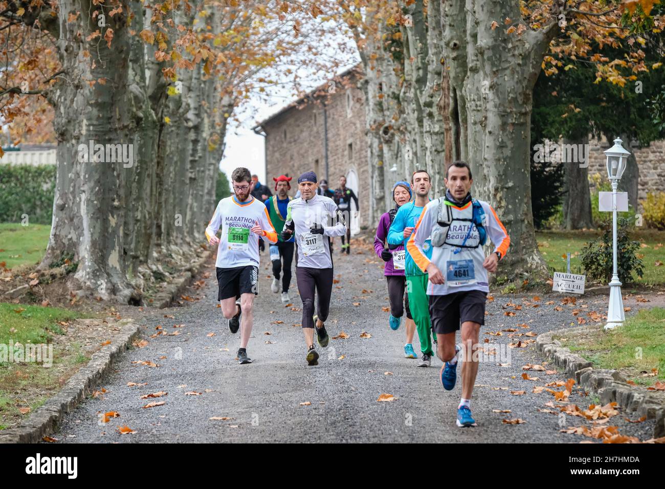 St Lager (France), 20 November 2021. Passage of the Beaujolais Marathon