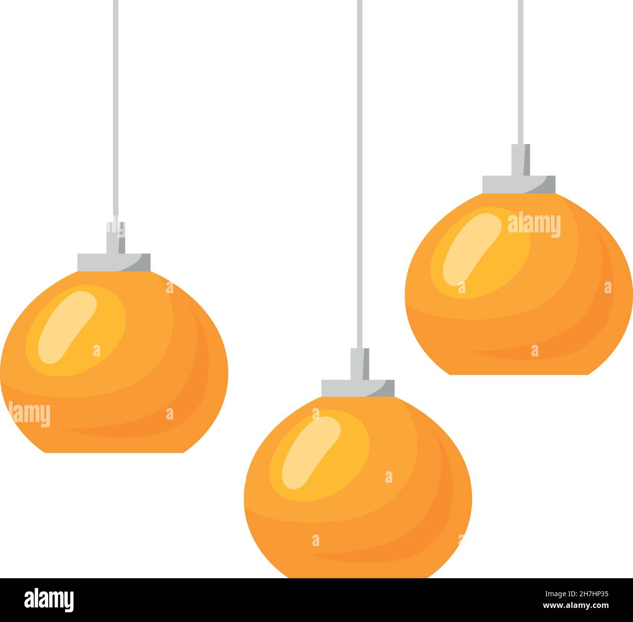 Modern chandeliers. Shine office creative decor, vector illustration isolated on white background Stock Vector