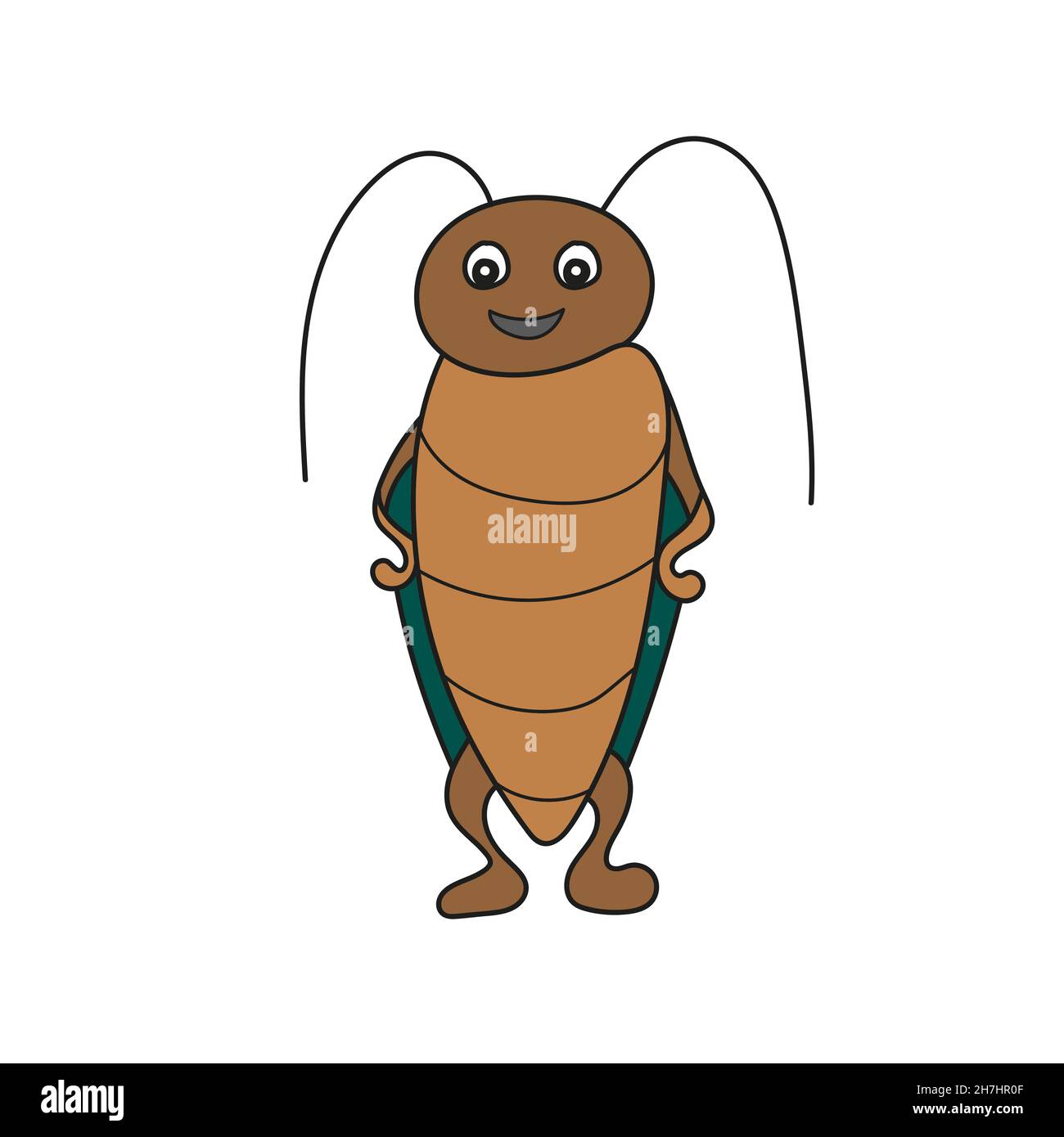 Simple cartoon icon. Cartoon bug isolated on white background. Cartoon ...