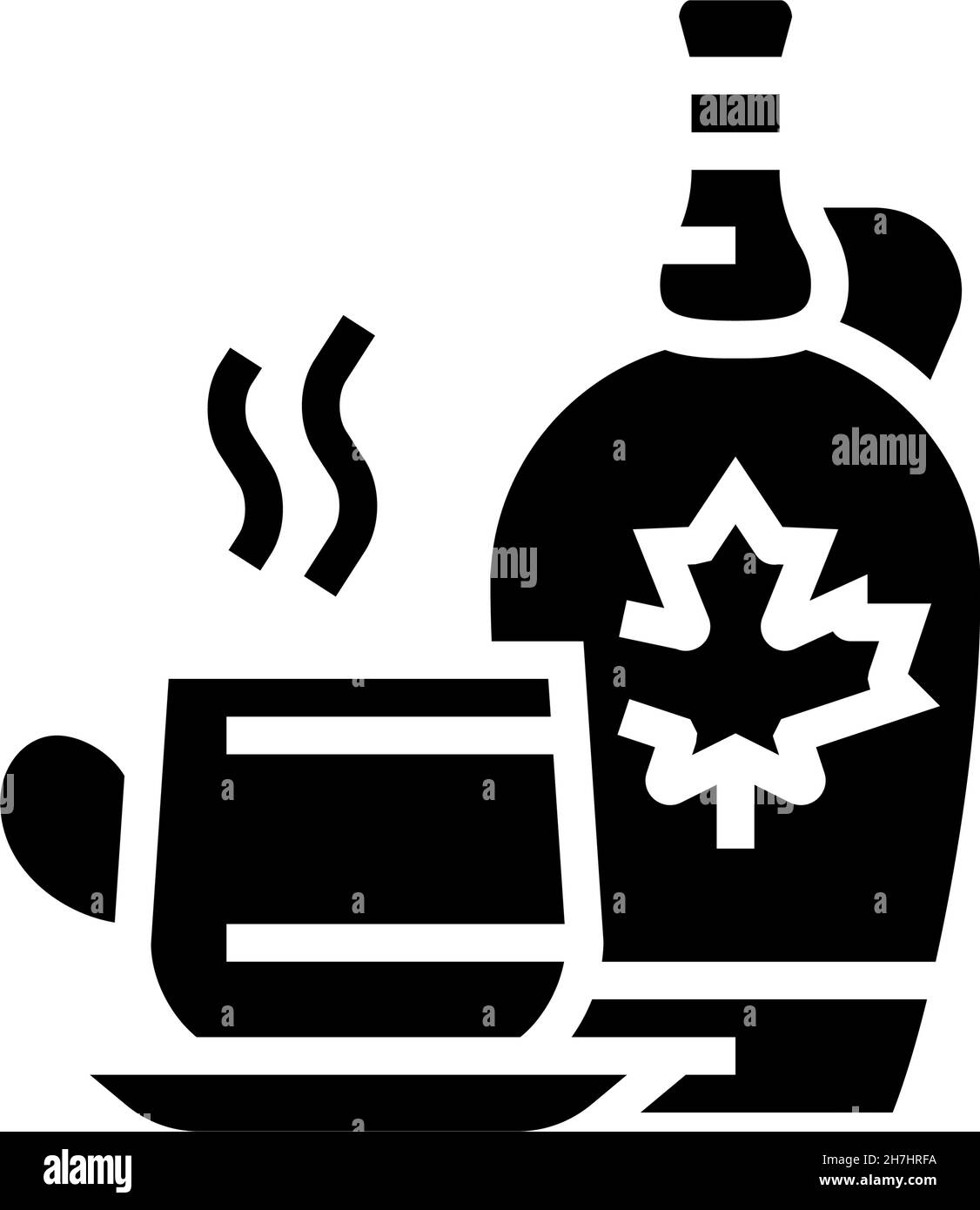 drink with maple syrup glyph icon vector illustration Stock Vector