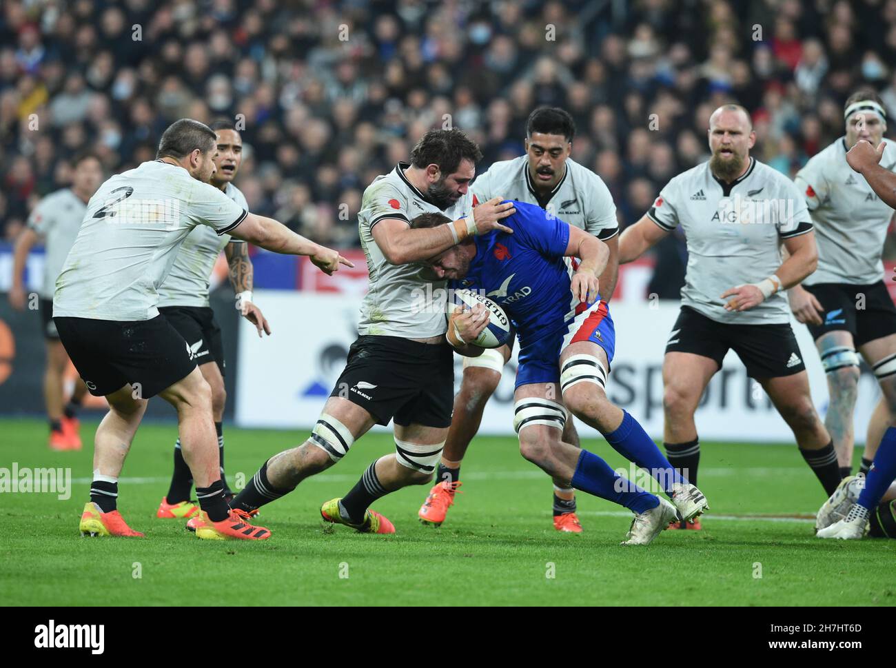 France National Rugby lock Paul Willemse (5) in action during a
