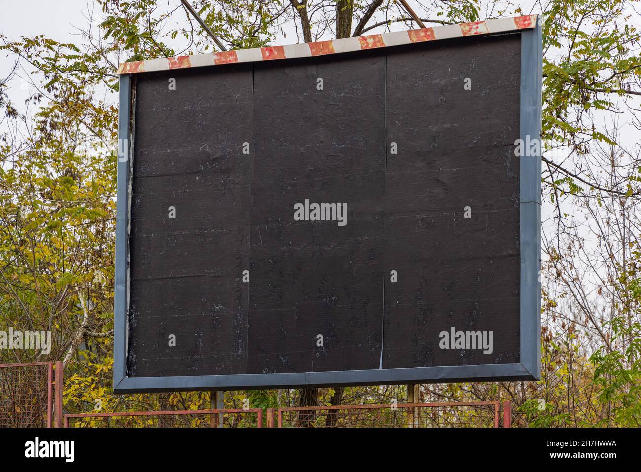 Empty Black Paper Billboard Advertisement Copy Space Stock Photo