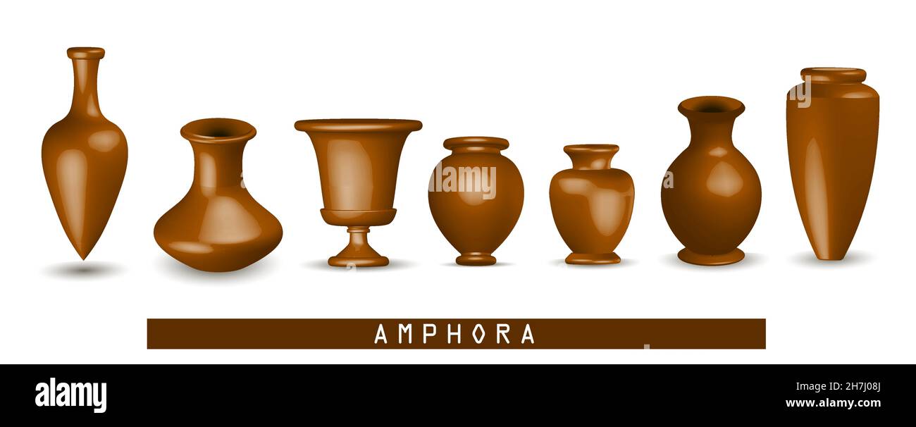 Antique vase. Greek amphora. Clay vase. The flowerpot is classic. old clay  amphora isolated on white Stock Vector Image & Art - Alamy