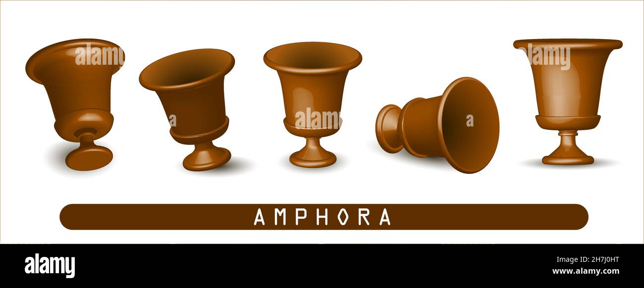 Antique vase. Greek amphora. Clay vase. The flowerpot is classic. old