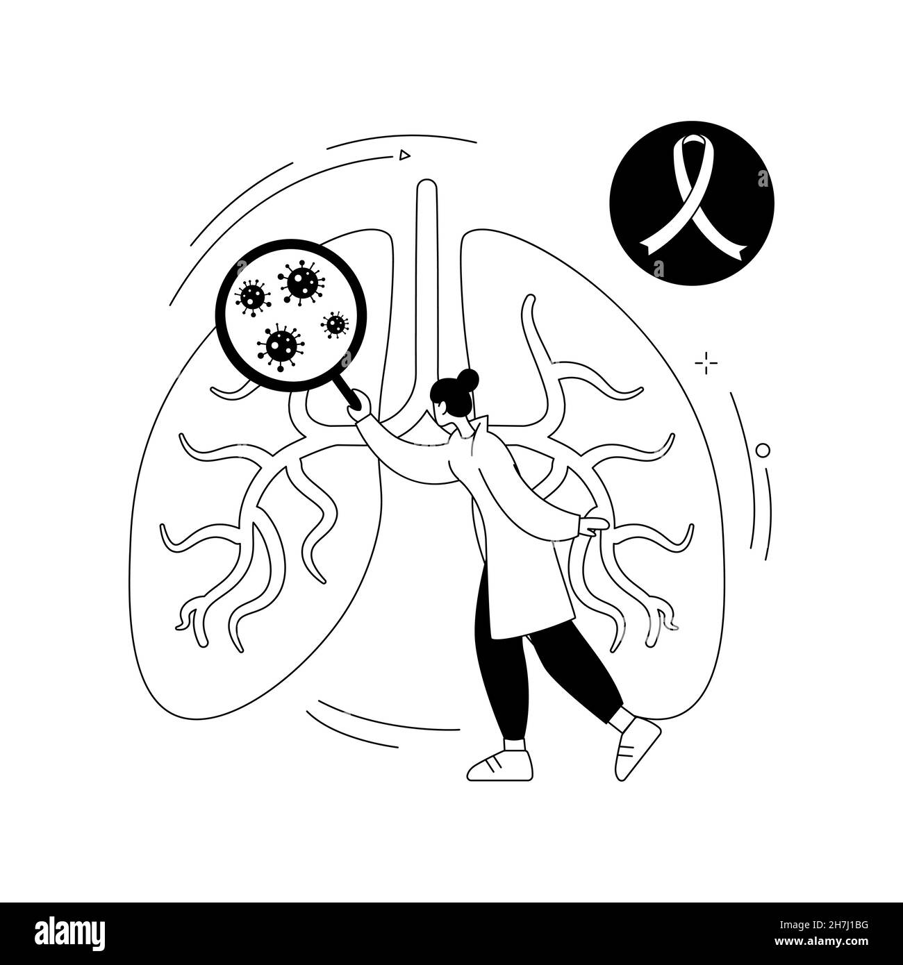 Lung cancer abstract concept vector illustration. Stock Vector