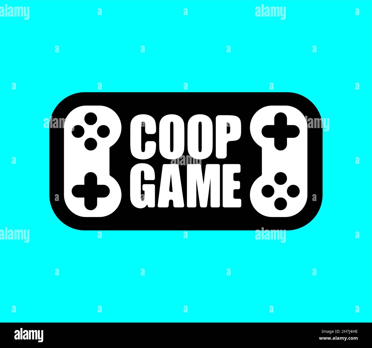 Cooperative game sign. Coop game logo. Video game icon for two ...