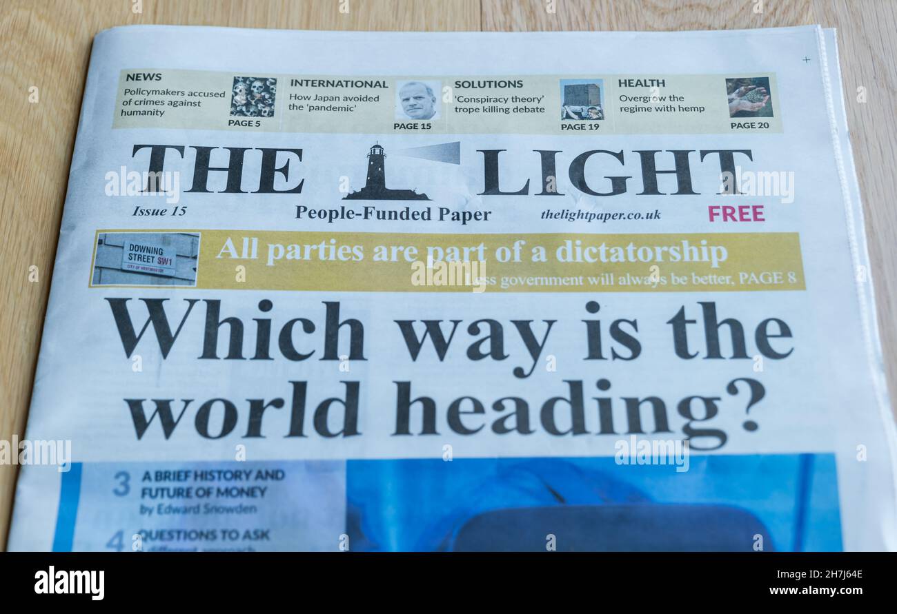 Front page of conspiracy theorybased newspaper The Light published by