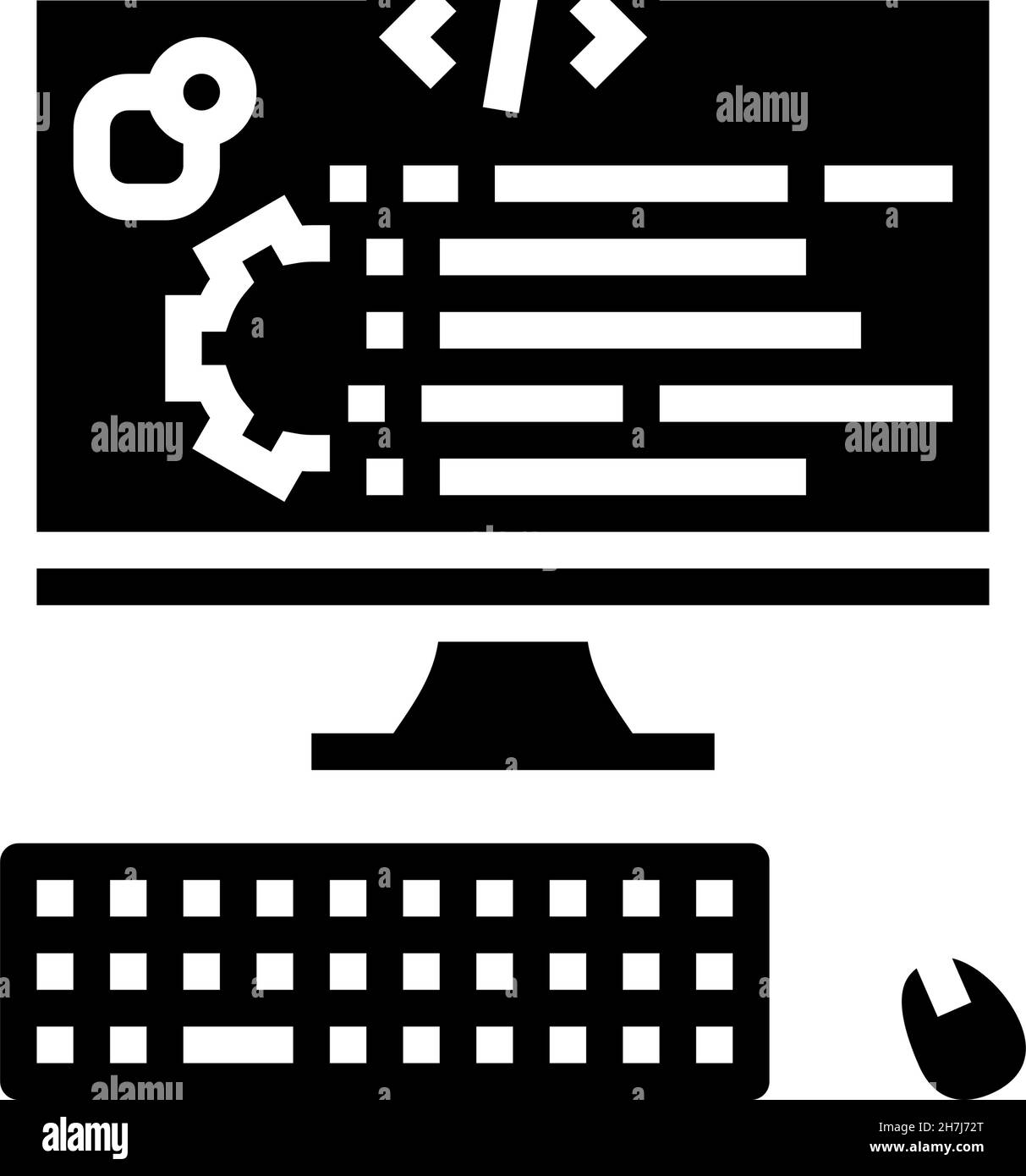user-written software glyph icon vector illustration Stock Vector Image ...