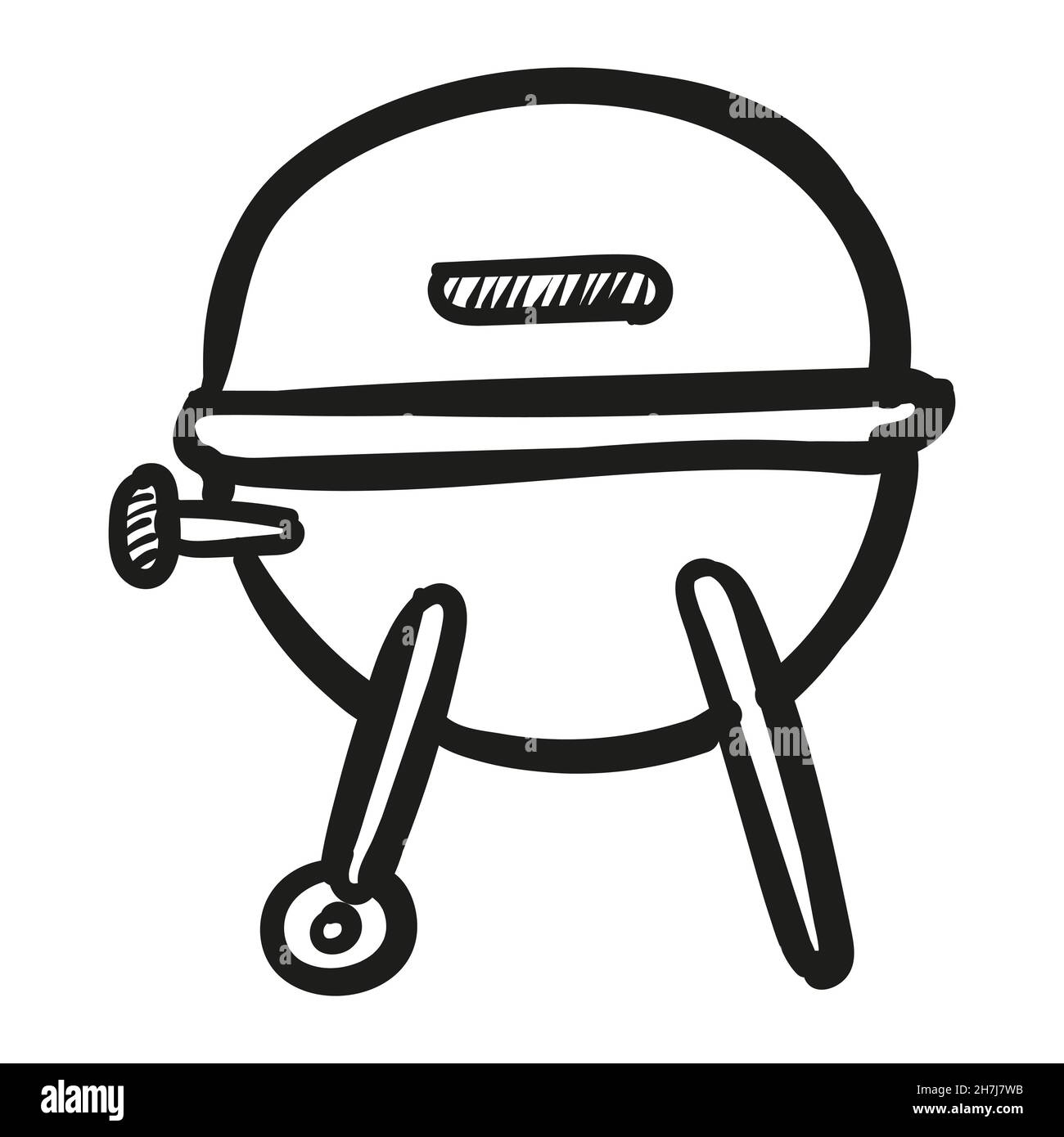 Hand drawn Grill icon in doodle style isolated Stock Vector Image & Art ...