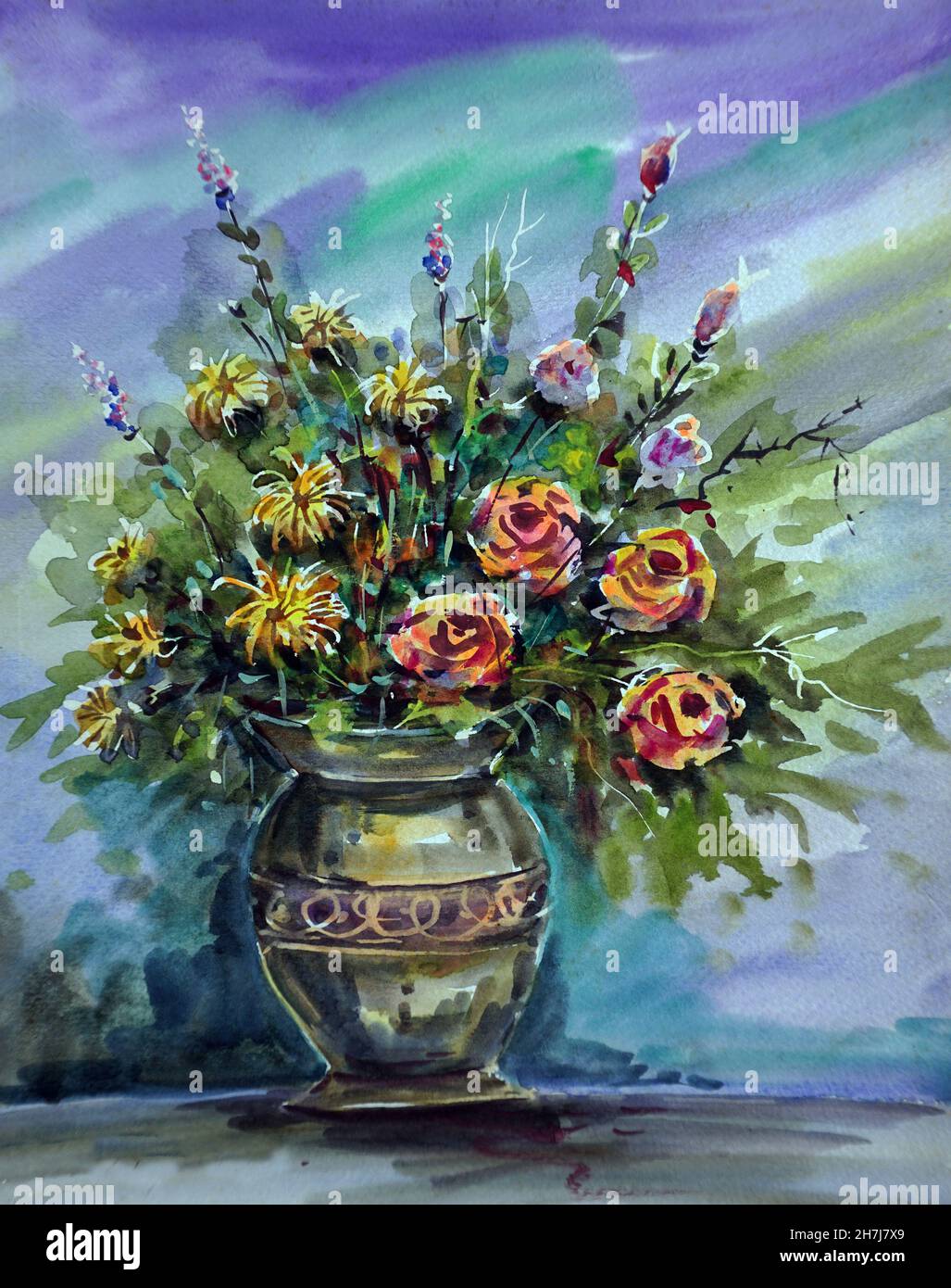 Flower Vase Painting Acrylic High Resolution Stock Photography and Images -  Alamy