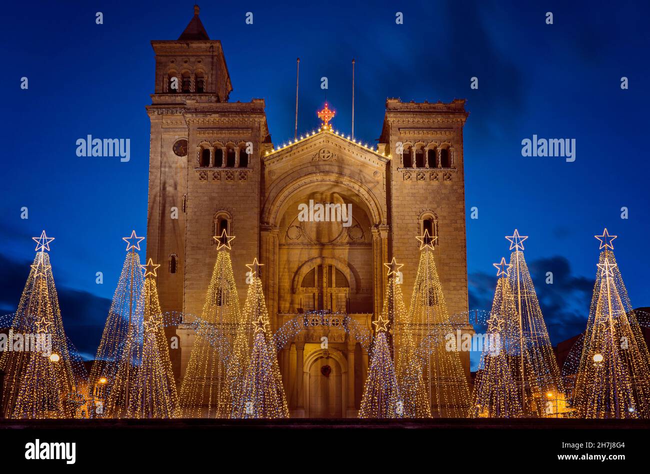 View of Parish Church of St Peter's Chains in Birzebbuga, Malta with