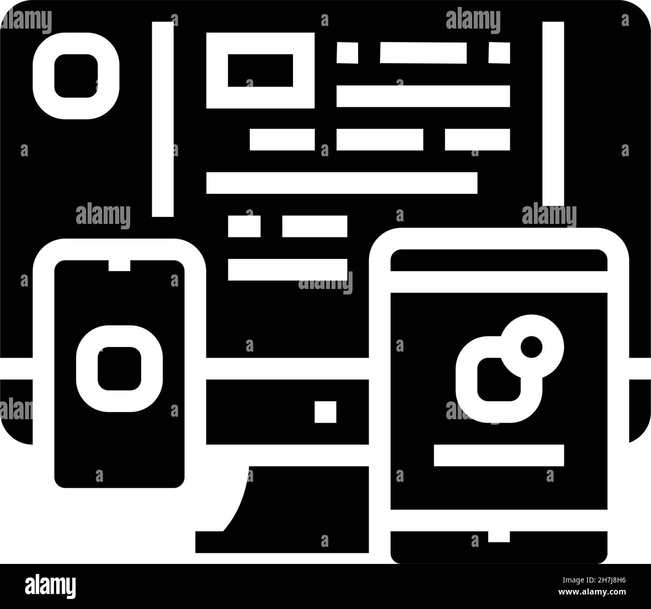 application software glyph icon vector illustration Stock Vector Image ...